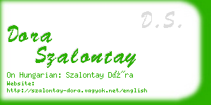 dora szalontay business card